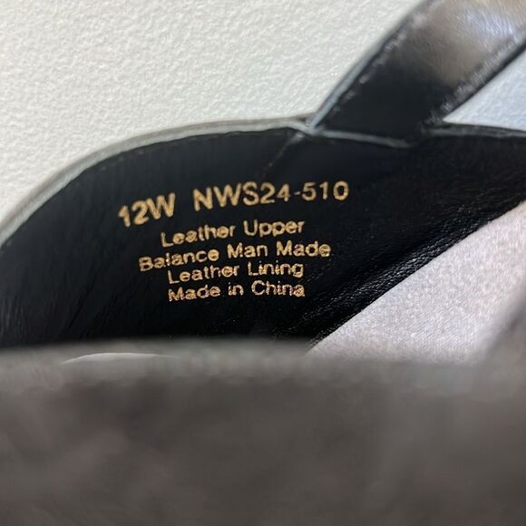 New David Tate Madona Leather Ankle Strap Slingback Sandals Size 12W - Picture 5 of 7